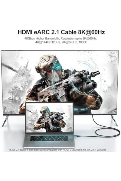 Yıldızan كابل HDMI 2.1 من tua shop طراز PX-8K150 بطول 15 متر، يدعم 8K Ultra H...
