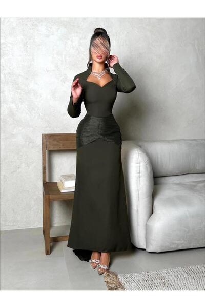 Ayaen Luxurious Oil-Slick Gown with a Royal Collar, Enhancing Your Femininity...