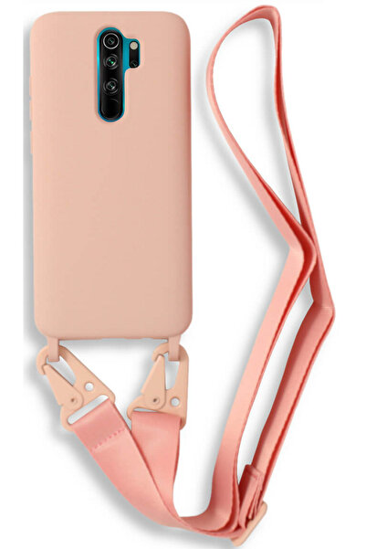 Bodycell Θήκη Σιλικόνης με Λουράκι Λαιμού - Xiaomi Redmi Note 8 Pro - Pink
