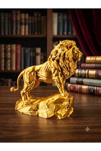 ÇETİN ASM Dekoratif Modern Gold Aslan Figürü Biblo&Obje