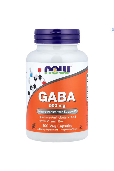 Now Foods Amino Acid, GABA (Gamma-Aminobutyric Acid) 500 mg + B-6, Natural Ne...