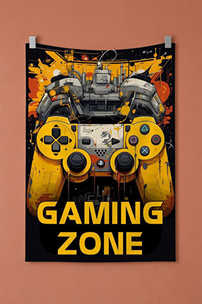 gxe.art Gaming Zone Wall Covering, Gamer Room Decor, Gamer Printed Fabric Wal...