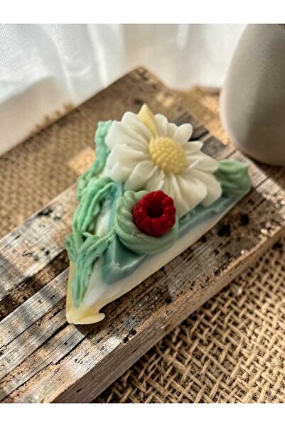 Pravalia Magica Lumânare Artizanală Felie de Tort, Ceară Soia 160g, Cocos și ...