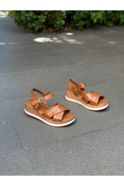 DİVA Taba piele ortopedic Casual pentru femei sandale