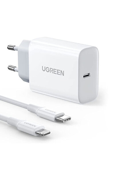 Ugreen Φορτιστής με θύρα USB-C και καλώδιο USB-C σε Lightning, 20W Power Deli...