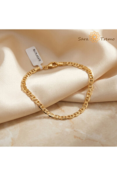 SaraTremo Brățară unisex Luminous Link – Brățară placată cu aur de 18K, cu 3 ...