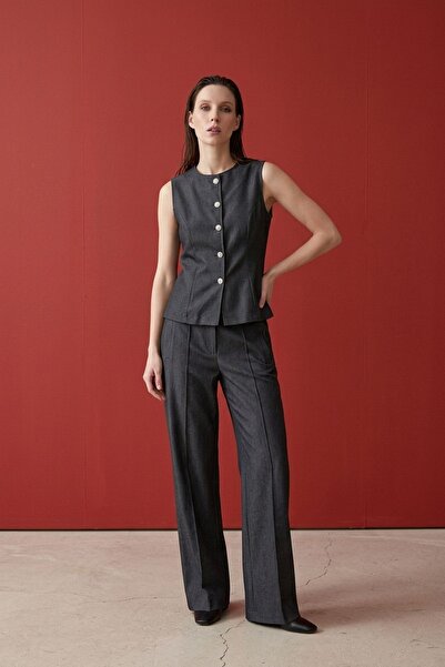 Hiccup My Fashion Cotton Poplin Vest and Wide Leg Pants Set