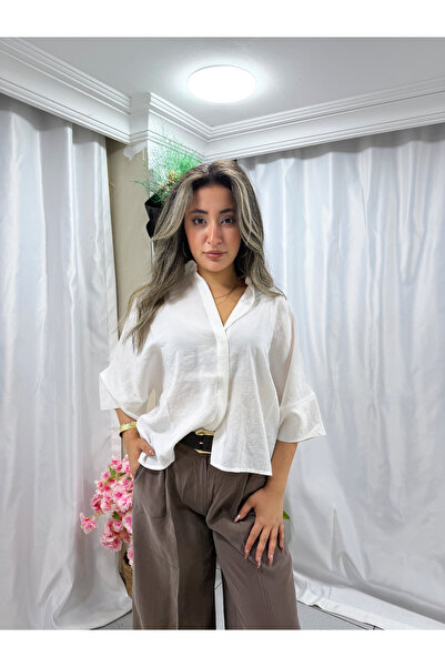 Wenya Butik Kadın Keten Gömlek