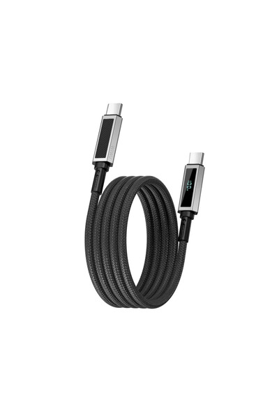 WIWU Καλώδιο USB-C Σειράς Warriors Link 1.2M 100W Πλεγμένο Νάιλον Μαύρο (C079)