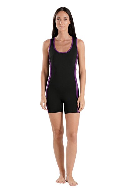 BAE MODEST Women’s Athletic One-Piece Swimsuit with Contrast Piping