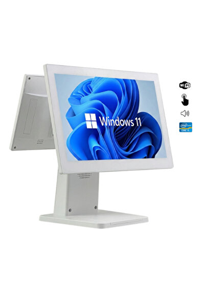 Milapos Dokunmatik Pos Terminal Çift Ekran Beyaz Renk ( İ5 8 Gb Ram 128 Gb Ss...