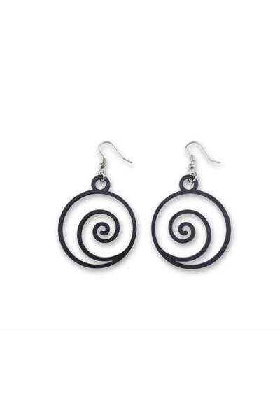 sleyshop Siyah Sarmal Küpe Spiral Küpe y2k Plastik Küpe