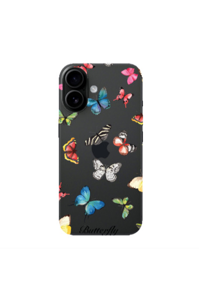 Other Apple Iphone 16 plus Mixed Butterflys Transparent Silicone TPU Θήκη