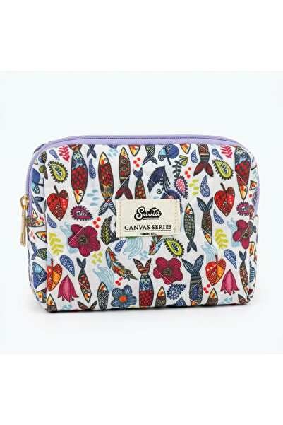 Aşkana Special Series Mini Size Makeup Bag, 100% Cotton Canvas Fabric, Zipper...