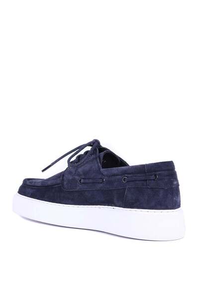 Shoetyle - Genuine Suede Leather Navy Blue Color Casual Men's Shoes - 115-K512-1065