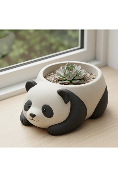 OEM Mini Ghiveci Decorativ Imprimat 3D, Model Panda pentru Plante Mici