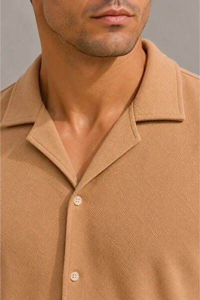 modi Men's Crepe Fabric Breathable Short Sleeve Shirt Pocket Shorts Bottom To...