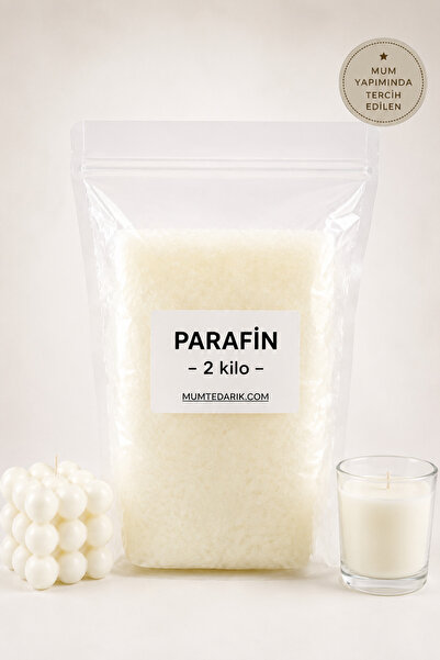 MUMTEDARİK Parafin Mum Bazı 2 KG | Kalıp ve Bardak Mum Yapımı İçin Parafin Wa...