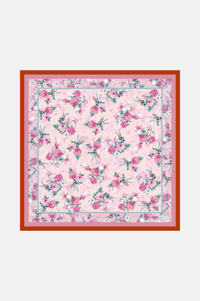 Vakko PEMBE ÇİÇEK DESENLİ TWİLL BANDANA