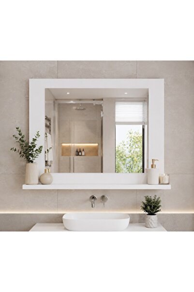 AVEVA HOME ZARİF Banyo Aynası,45x60Dresuar Beyaz Raflı