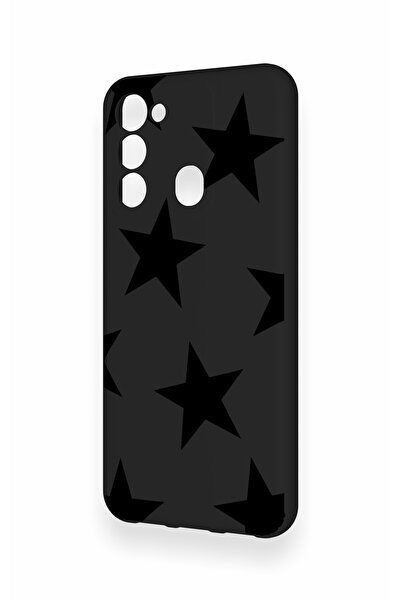 Vip Case Tecno Spark 8C Uyumlu Siyah Star Desenli Silikon Kılıf