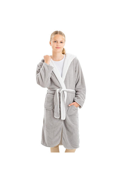 Homelevel Halat de baie pentru copii, 13-14 ani, 158-164 cm, reversibil, din ...