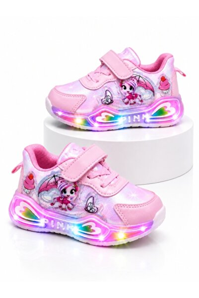 Superbaby Маратонки с LED светлини, с цветен десен на понита, за момичета, ро...