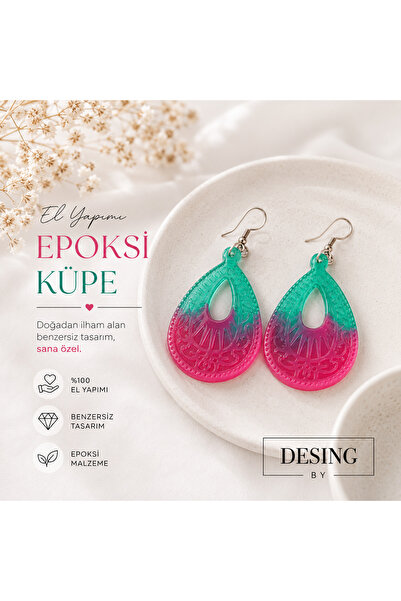 El Yapımı Epoksi Küpe – Modern ve Renkli Tasarım