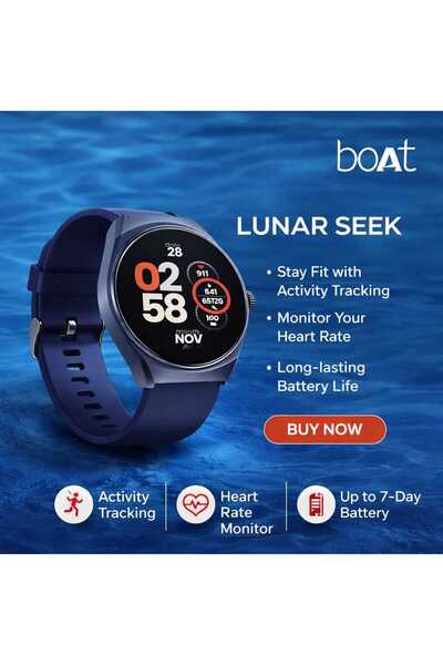 BOAT Lunar Seek Smartwatch with 1.3″ HD Display & 300mAh Battery