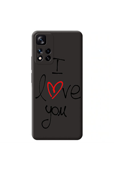 Other Xiaomi Redmi Note 11 Pro 5G i love you Black Colored Silicone TPU Θήκη