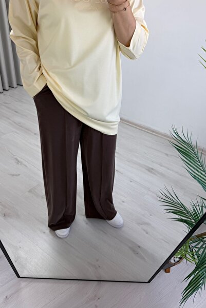 T Moda Store İkoll modal fabric palazzo pants with seam detail