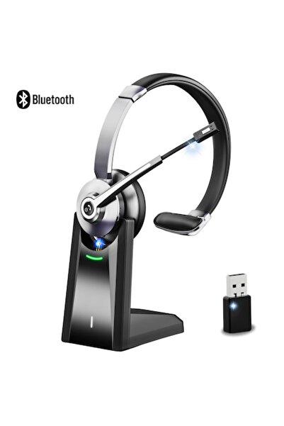ANDCRIS Căști wireless pentru Call Center și birou cu microfon, Bluetooth 5.3...