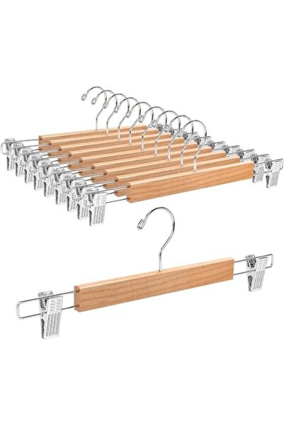 Yıldızan Pazaralanı Store 5 Pieces of Wooden Skirt and Trouser Hangers with P...