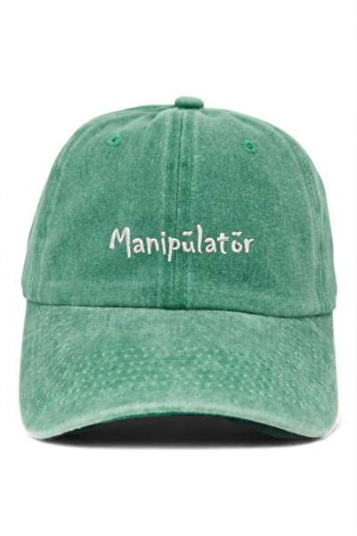 ŞapkaMania قبعة للجنسين بتصميم "Manipulator" باللون الأخضر الفاتح مع تطريز قا...