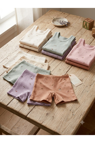 Baby Bakkal 6 Piece Girls' Underwear - Top and Bottom Set