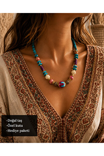 HER ŞEY NOTA www.herseynota.com Bohemian Ysoria Colorful Beaded Flower Detail...