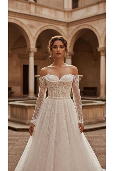 Ciwan Dantel İşlemeli Korse Model Gelinlik