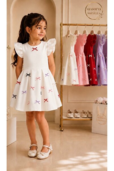 SOFYELLA Ayasofya Girl's Bow Detailed Dress