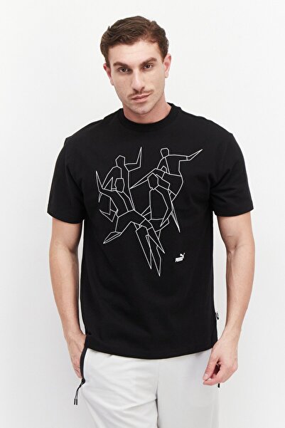 Puma Men Sportswear Fit Crew Neck Short Sleeve Brand Logo Graphic Outdoor T-S...
