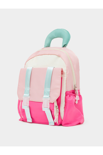 Styli Girls Color Block Backpack with Zip Closure