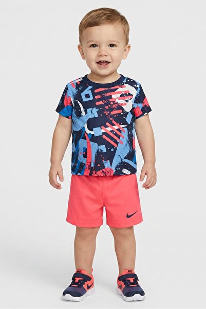 Nike Toddlers Boy 2 Pieces Short Sleeve T-Shirt And Shorts Set, Multicolor