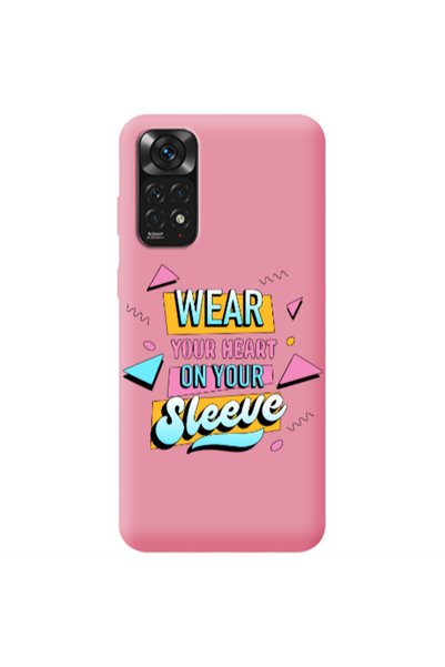 Other Xiaomi Redmi Note 11 4G Wear Your Heart Pink Colored Silicone TPU Θήκη