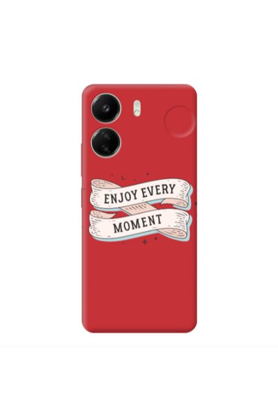 Other Xiaomi Redmi 13C Enjoy Every Moment 2 Red Colored Silicone TPU Θήκη