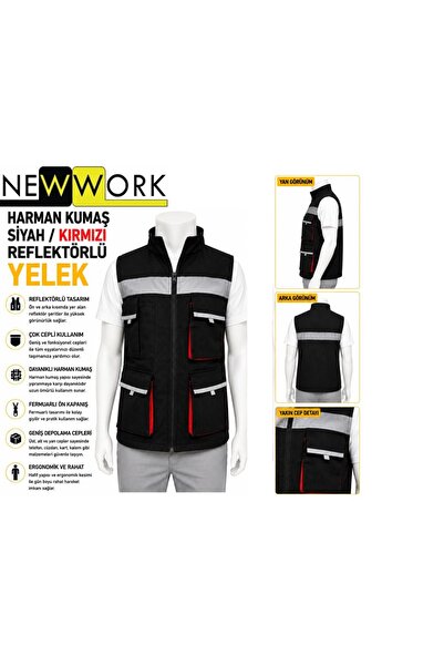 Newwork HARMAN KUMAŞ YAZLIK REFLEKTÖRLÜ SİYAH İŞ YELEĞİ