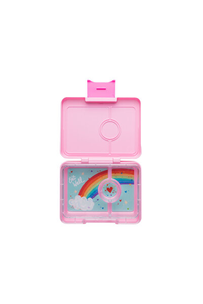 YumBox Δίσκος σνακ 3 τμημάτων σε έντονο ροζ / ουράνιο τόξο