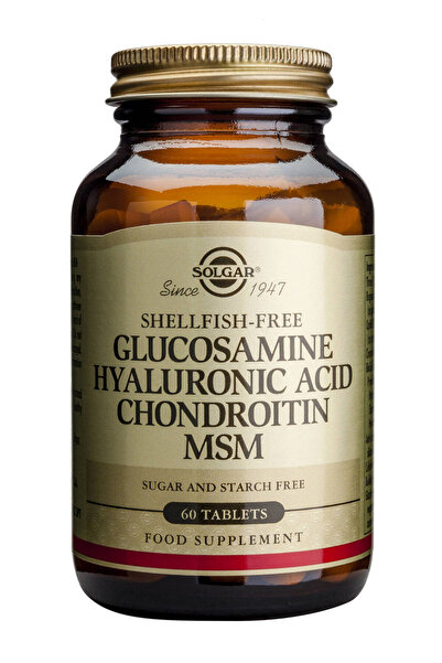 Solgar Glucosamine Hyaluronic Acid Chondroitin MSM 60tb (Glucozamina, acid hi...