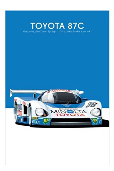 OEM TOYOTA 87C Retro Racing Canvas Poster 30x40cm – Vintage Wall Art