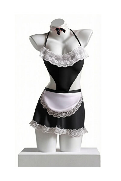 Sthxyfaith Sexy Lingerie for Women Cosplay Lingerie Set Contrast Lace Maid Co...
