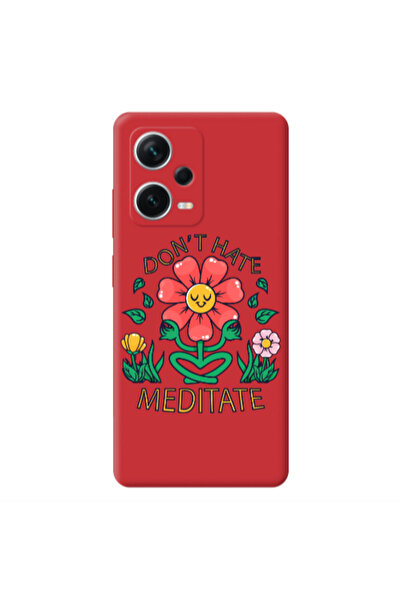 Other Xiaomi Poco X5 Meditate Red Colored Silicone TPU Θήκη