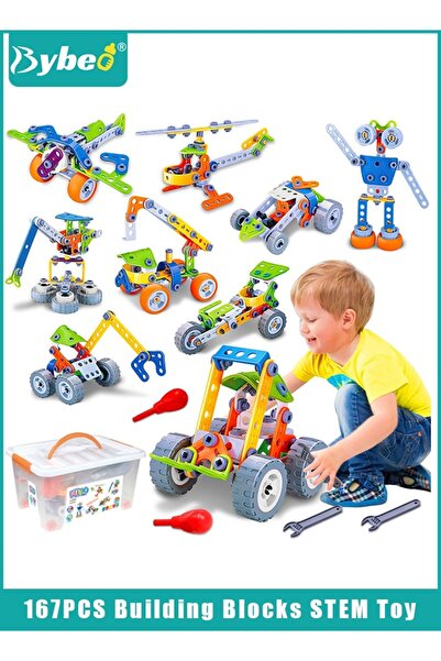 BYBEO 167PCS Building Blocks Set with Storage Box, Construction Building Bloc...